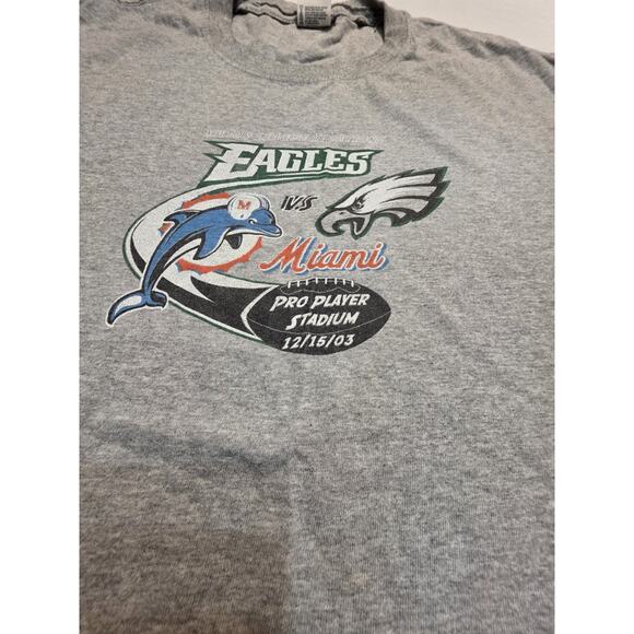 Philadelphia Eagles Vs Miami Dolphins Pro Player Stadium 2003 Anvil Long Sleeve - Picture 1 of 5